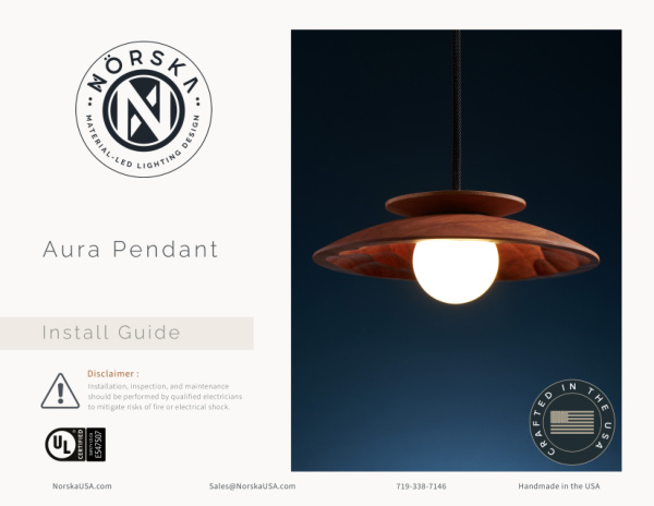 Aura Pendant installation guide cover