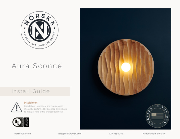 Aura Sconce installation guide cover