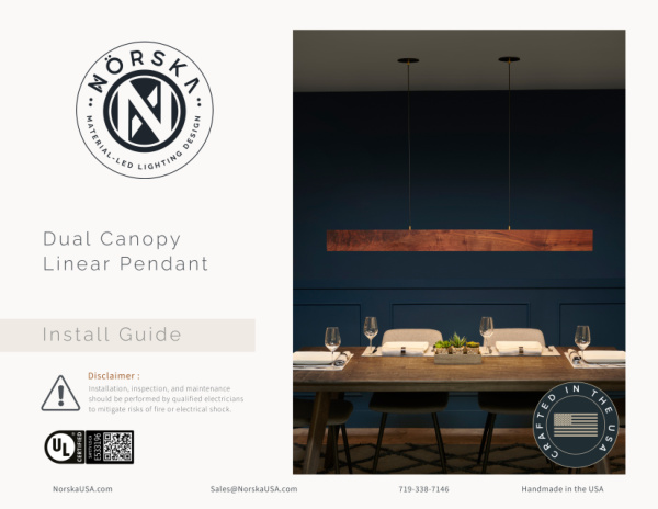 Dual Canopy installation guide cover; representative fixture