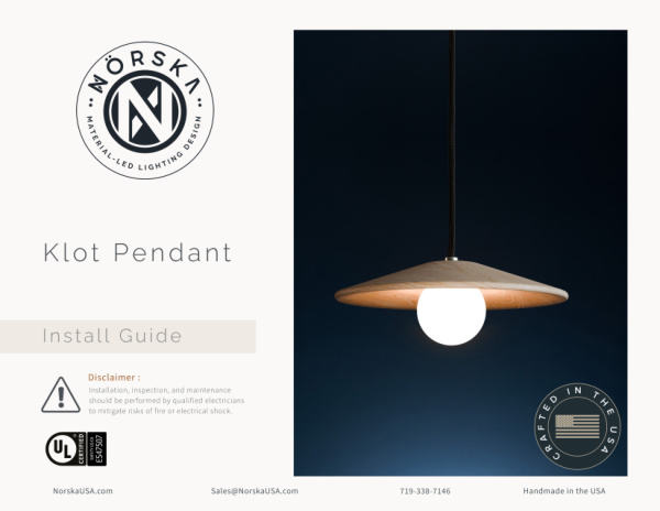 Klot Pendant installation guide cover