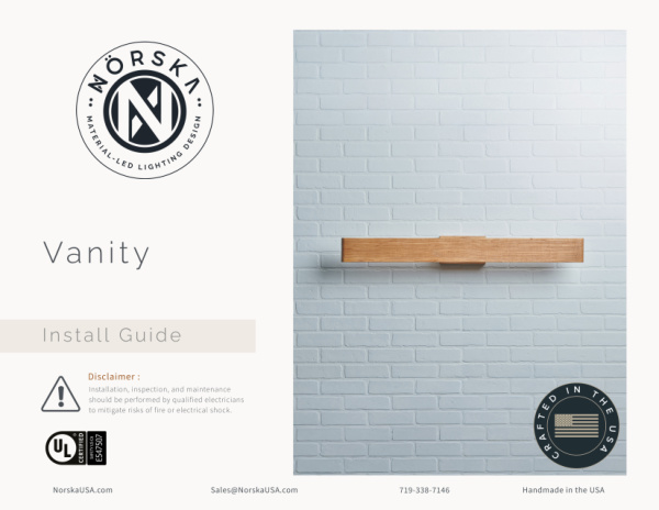 Vanity Wall Light installation guide cover